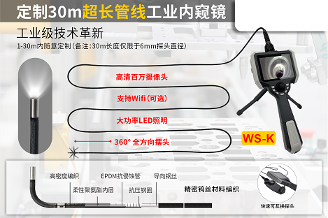 長距離檢測方案丨微視工業(yè)內窺鏡定制1-30米超長管線